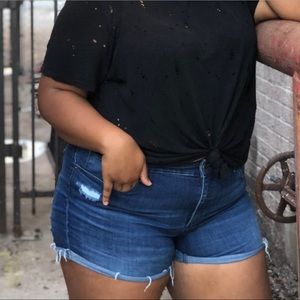 Jean shorts (distressed) plus size target